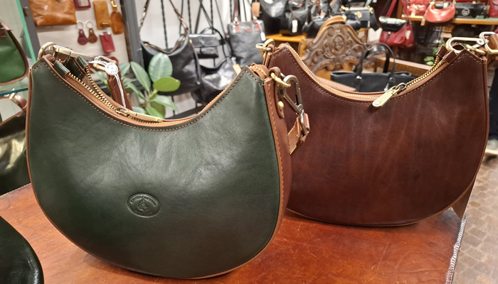 green italian leather bag