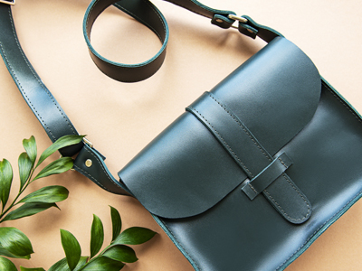 Green leather mini bag
