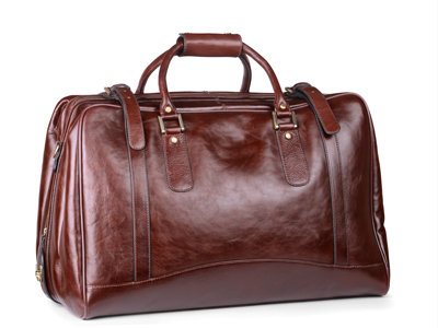 Large travel leather tote